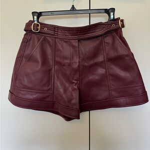 Jonathan Simkhai Chace Belted Faux Leather Shorts